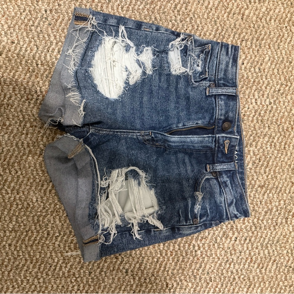 American Eagle Distressed Blue Denim Shorts